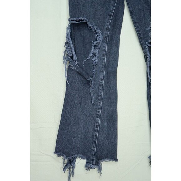 BDG Urban Outfitters Flare Jeans Black Bootcut Cropped Destroyed Women's Sz 24 - Picture 3 of 10